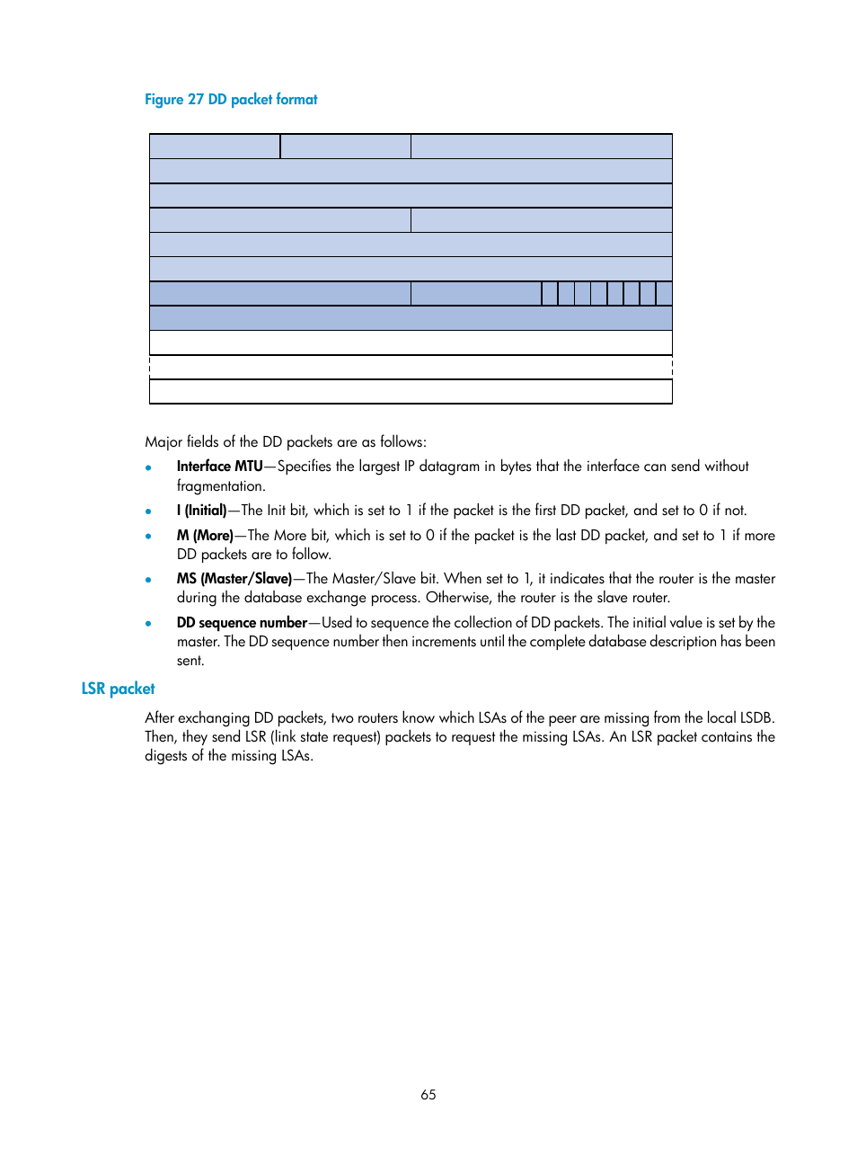 Lsr packet | H3C Technologies H3C S12500 Series Switches User Manual | Page 81 / 443