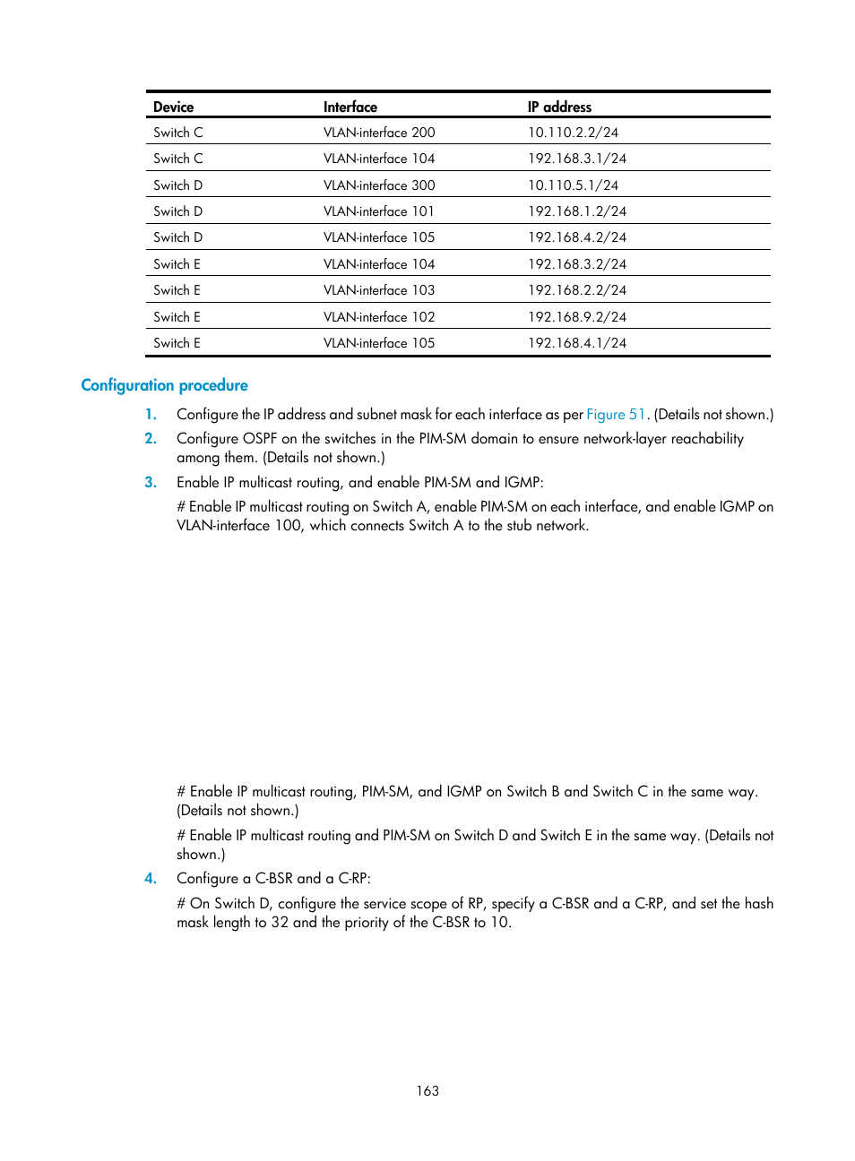 Configuration procedure | H3C Technologies H3C S12500 Series Switches User Manual | Page 179 / 468
