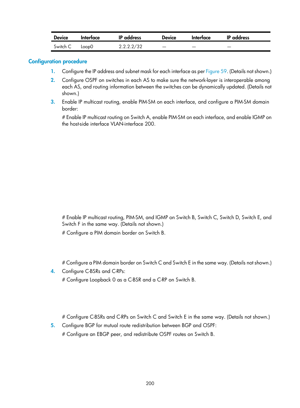 Configuration procedure | H3C Technologies H3C S12500 Series Switches User Manual | Page 216 / 468