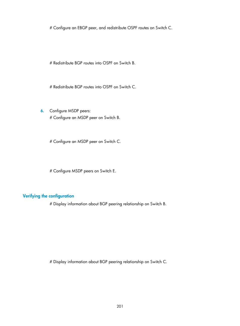 Verifying the configuration | H3C Technologies H3C S12500 Series Switches User Manual | Page 217 / 468