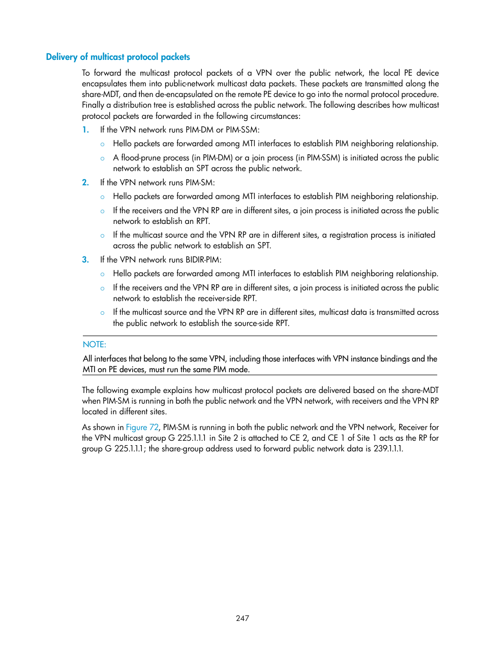 Delivery of multicast protocol packets | H3C Technologies H3C S12500 Series Switches User Manual | Page 263 / 468