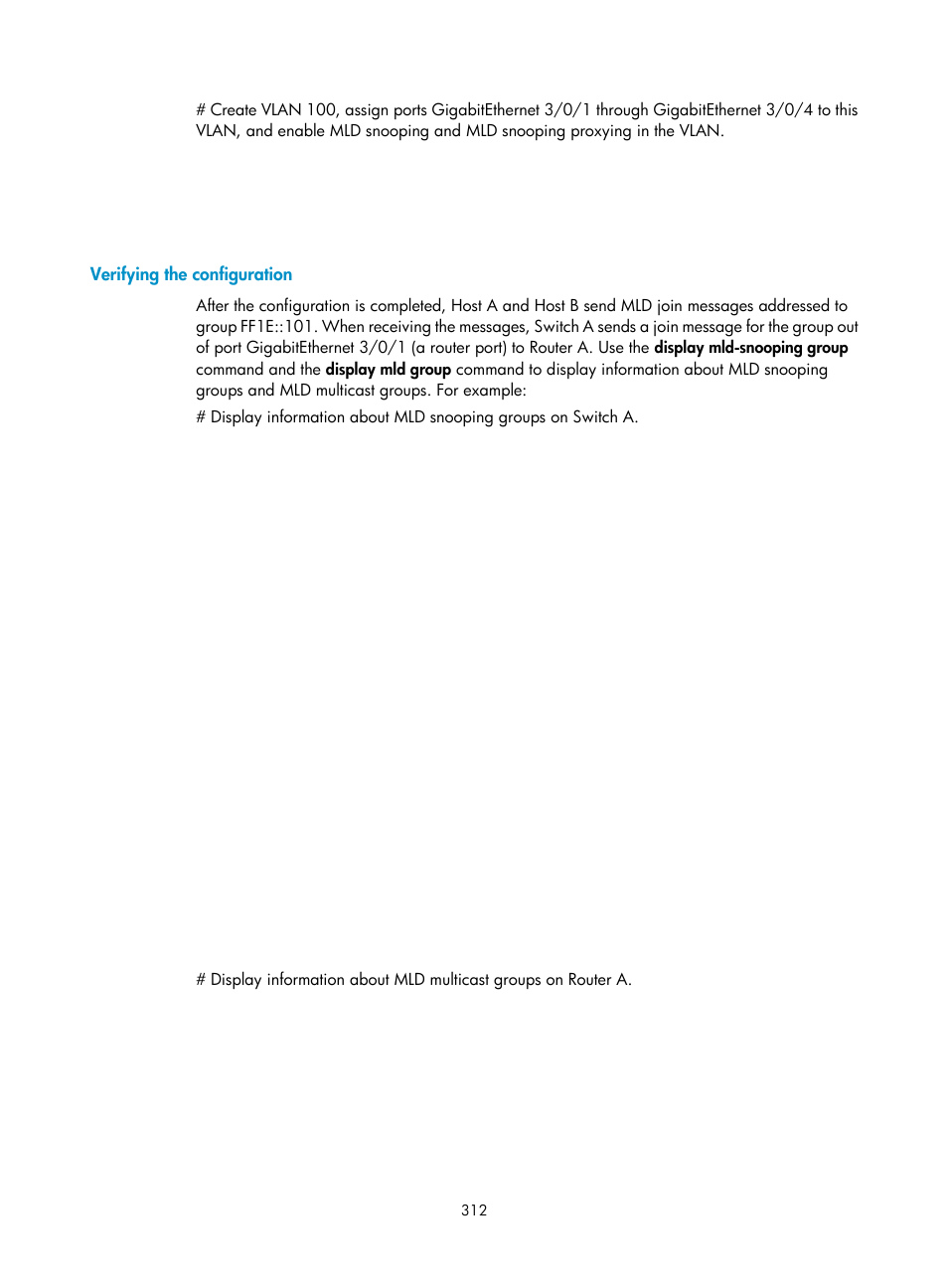 Verifying the configuration | H3C Technologies H3C S12500 Series Switches User Manual | Page 328 / 468