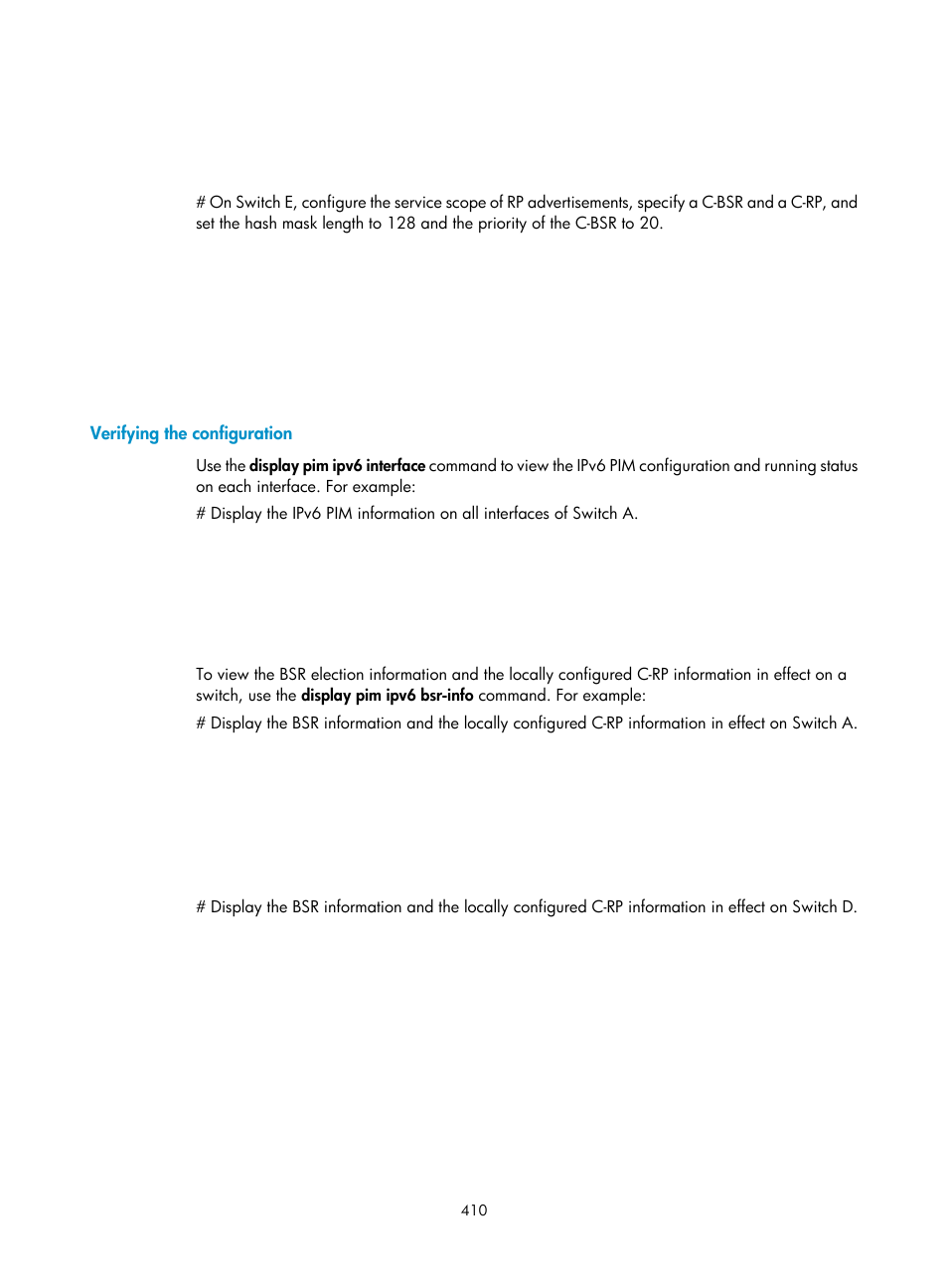 Verifying the configuration | H3C Technologies H3C S12500 Series Switches User Manual | Page 426 / 468