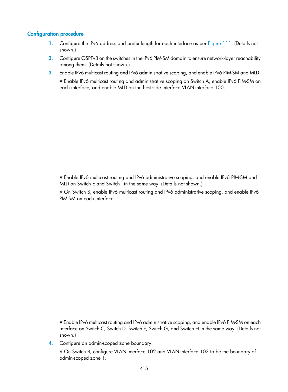 Configuration procedure | H3C Technologies H3C S12500 Series Switches User Manual | Page 431 / 468