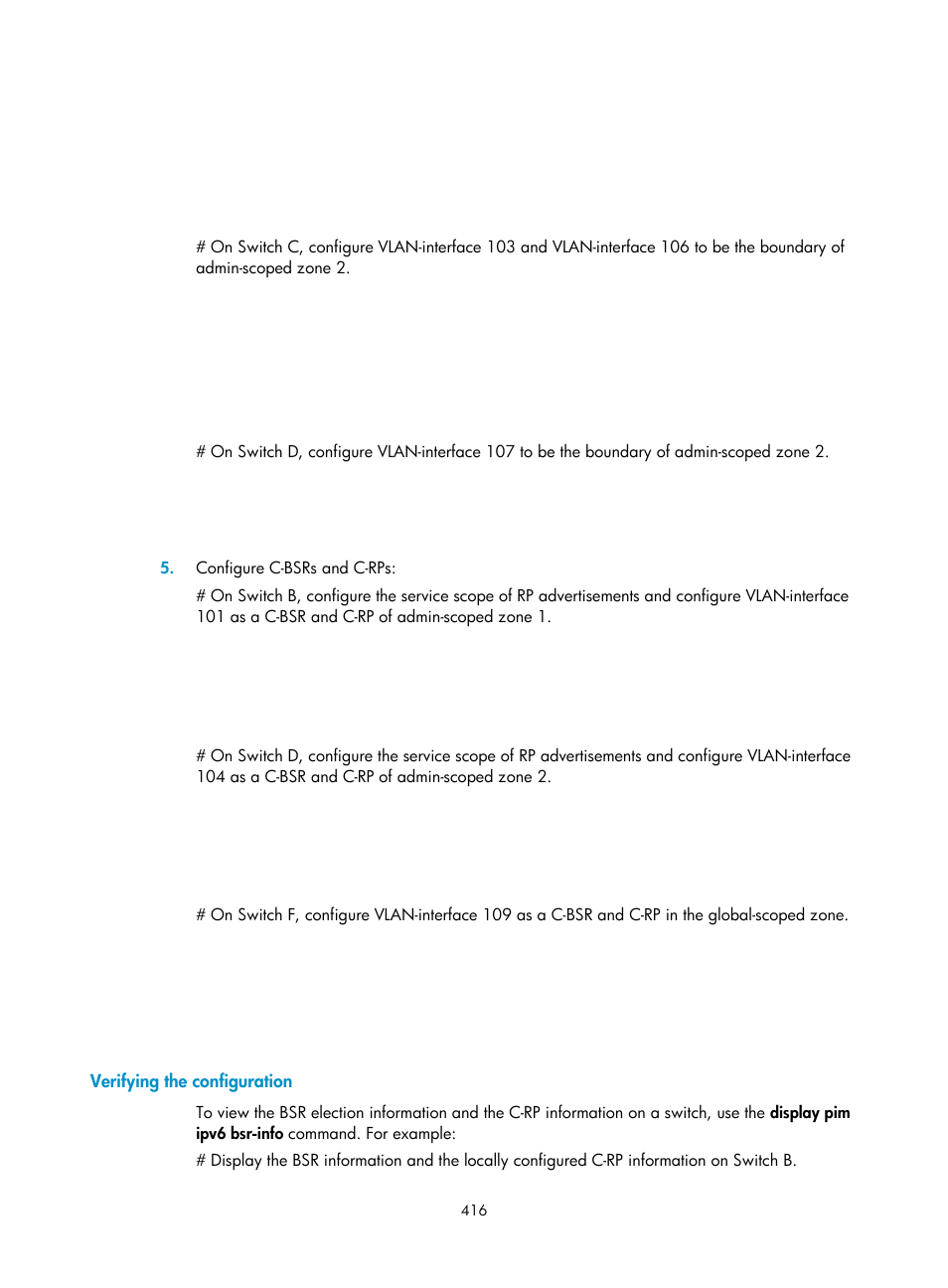 Verifying the configuration | H3C Technologies H3C S12500 Series Switches User Manual | Page 432 / 468