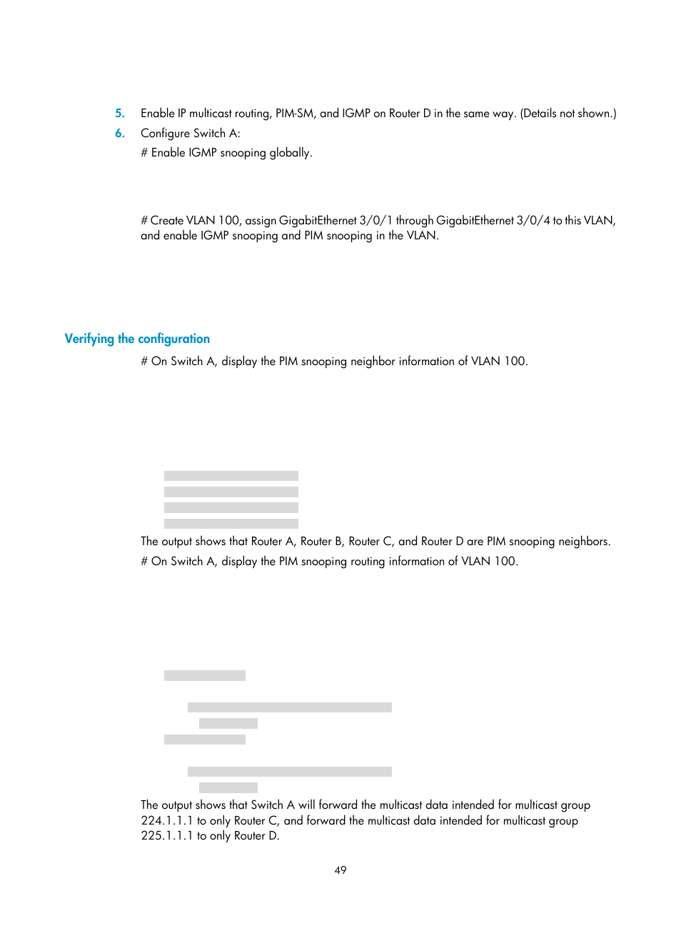 Verifying the configuration | H3C Technologies H3C S12500 Series Switches User Manual | Page 65 / 468