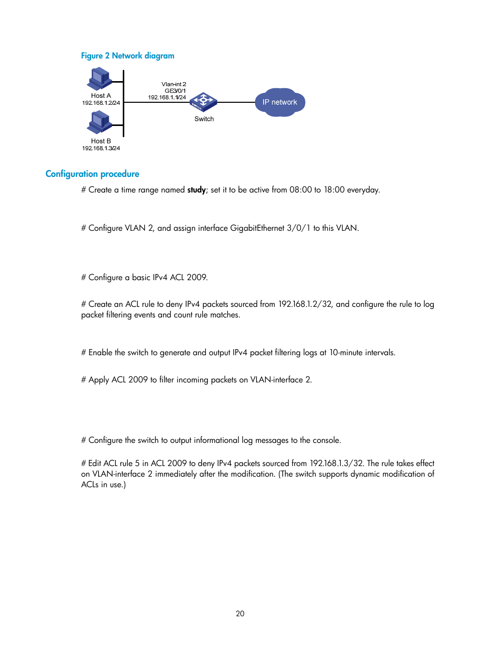 Configuration procedure | H3C Technologies H3C S12500 Series Switches User Manual | Page 29 / 96