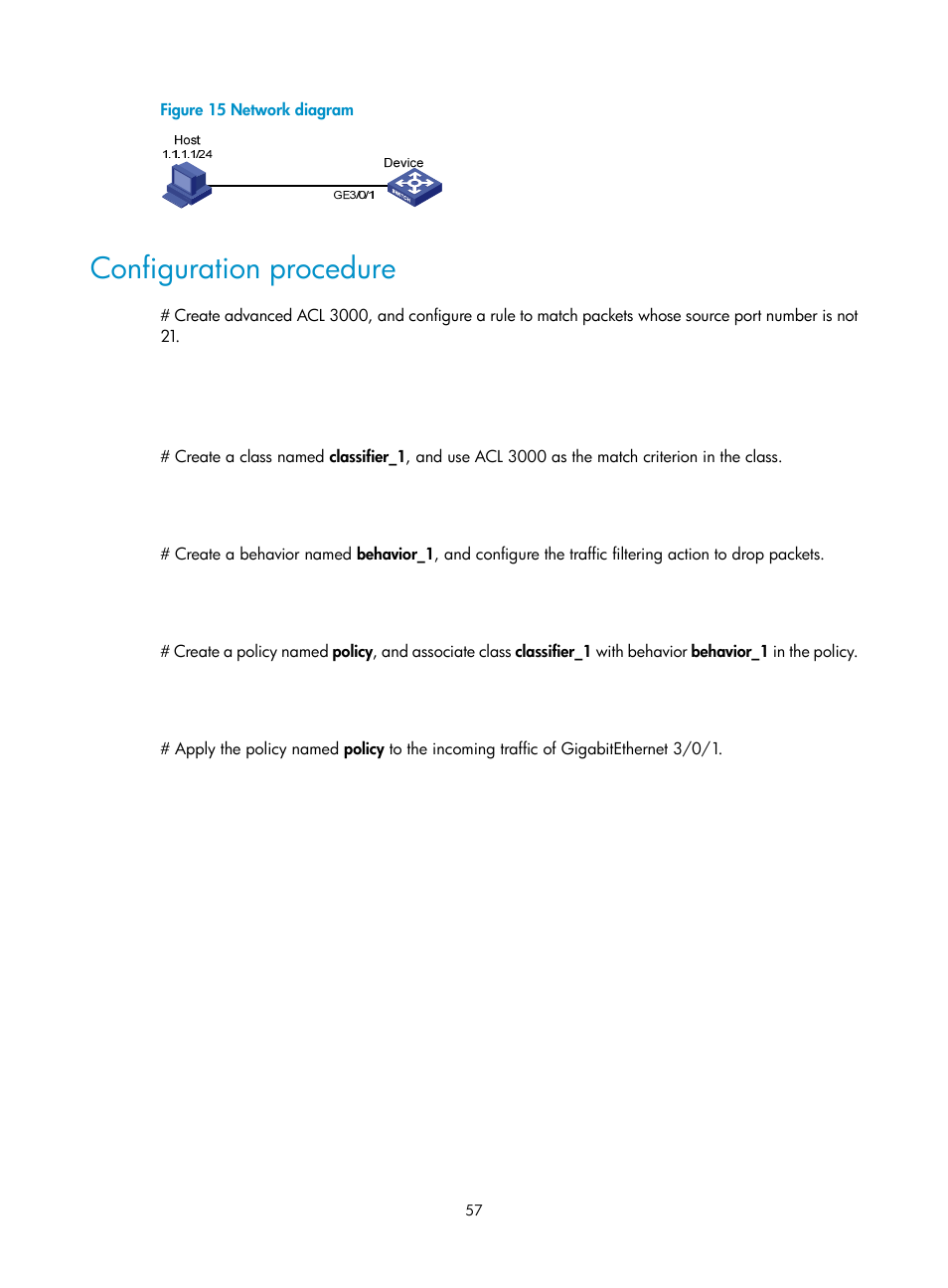 Configuration procedure | H3C Technologies H3C S12500 Series Switches User Manual | Page 66 / 96