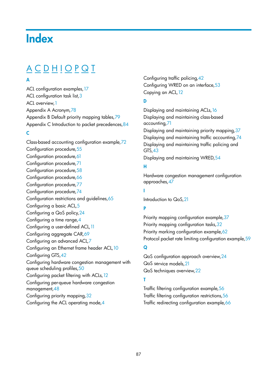 Index | H3C Technologies H3C S12500 Series Switches User Manual | Page 96 / 96