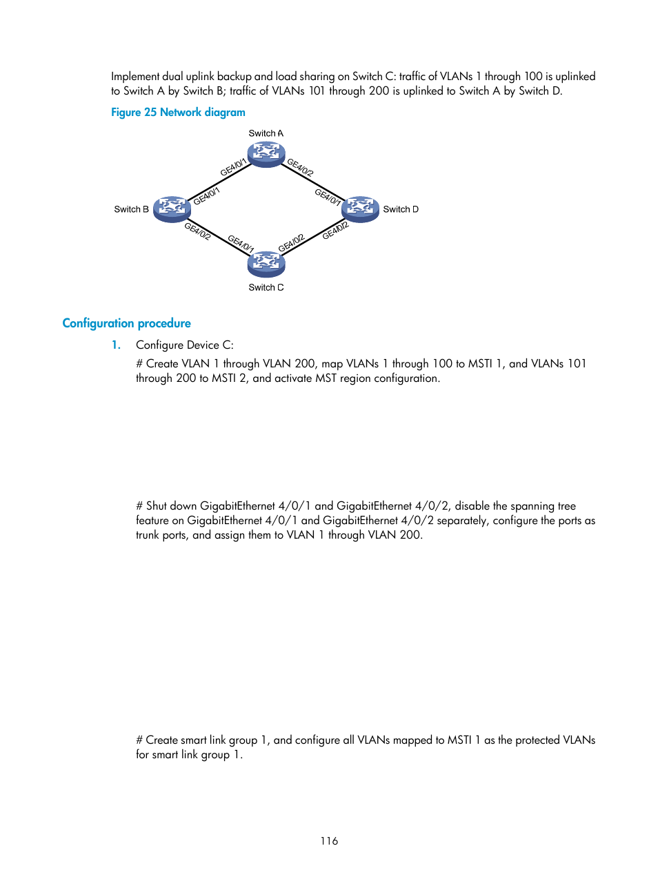 Configuration procedure | H3C Technologies H3C S12500 Series Switches User Manual | Page 127 / 241