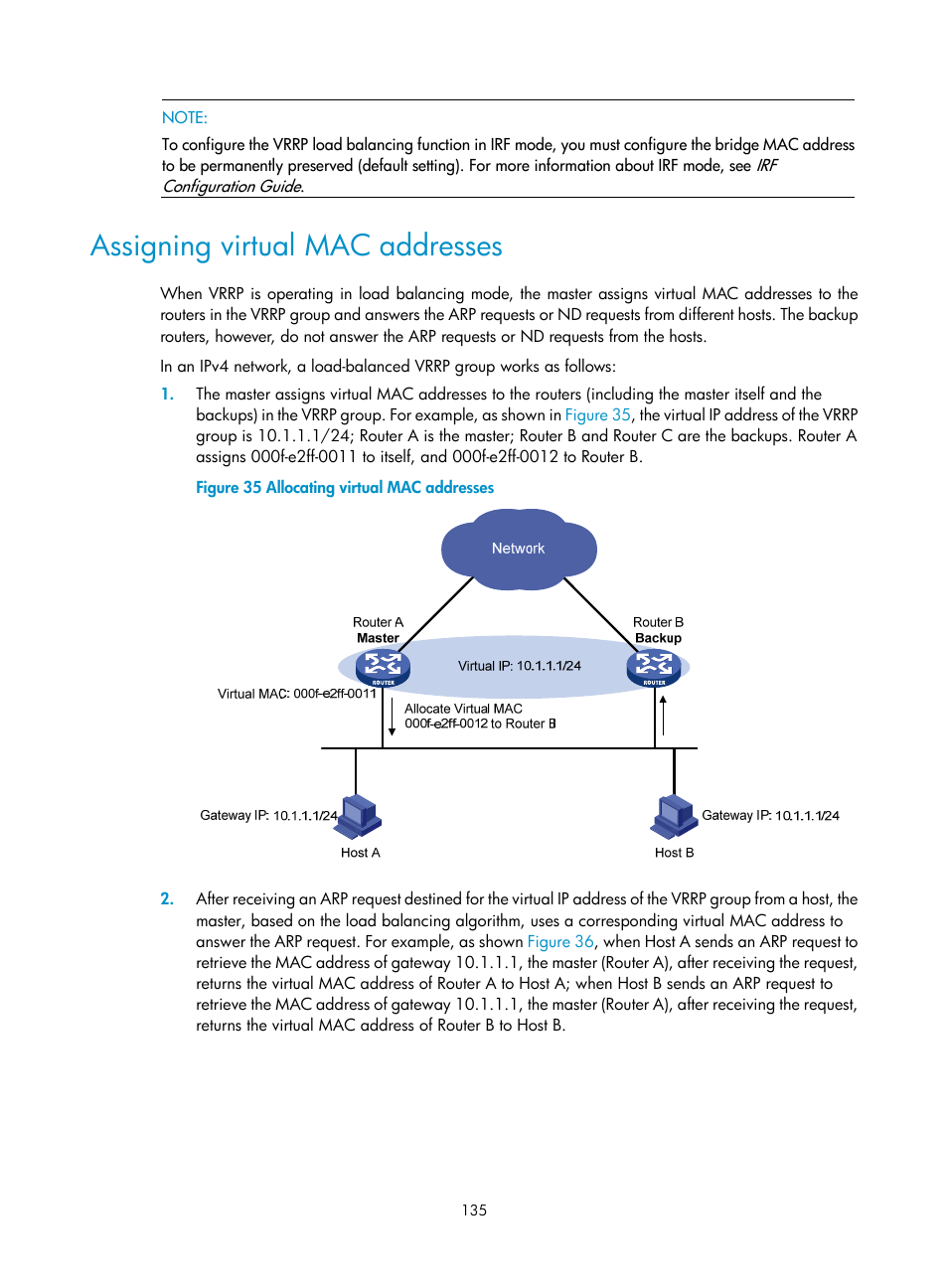 Assigning virtual mac addresses | H3C Technologies H3C S12500 Series Switches User Manual | Page 146 / 241