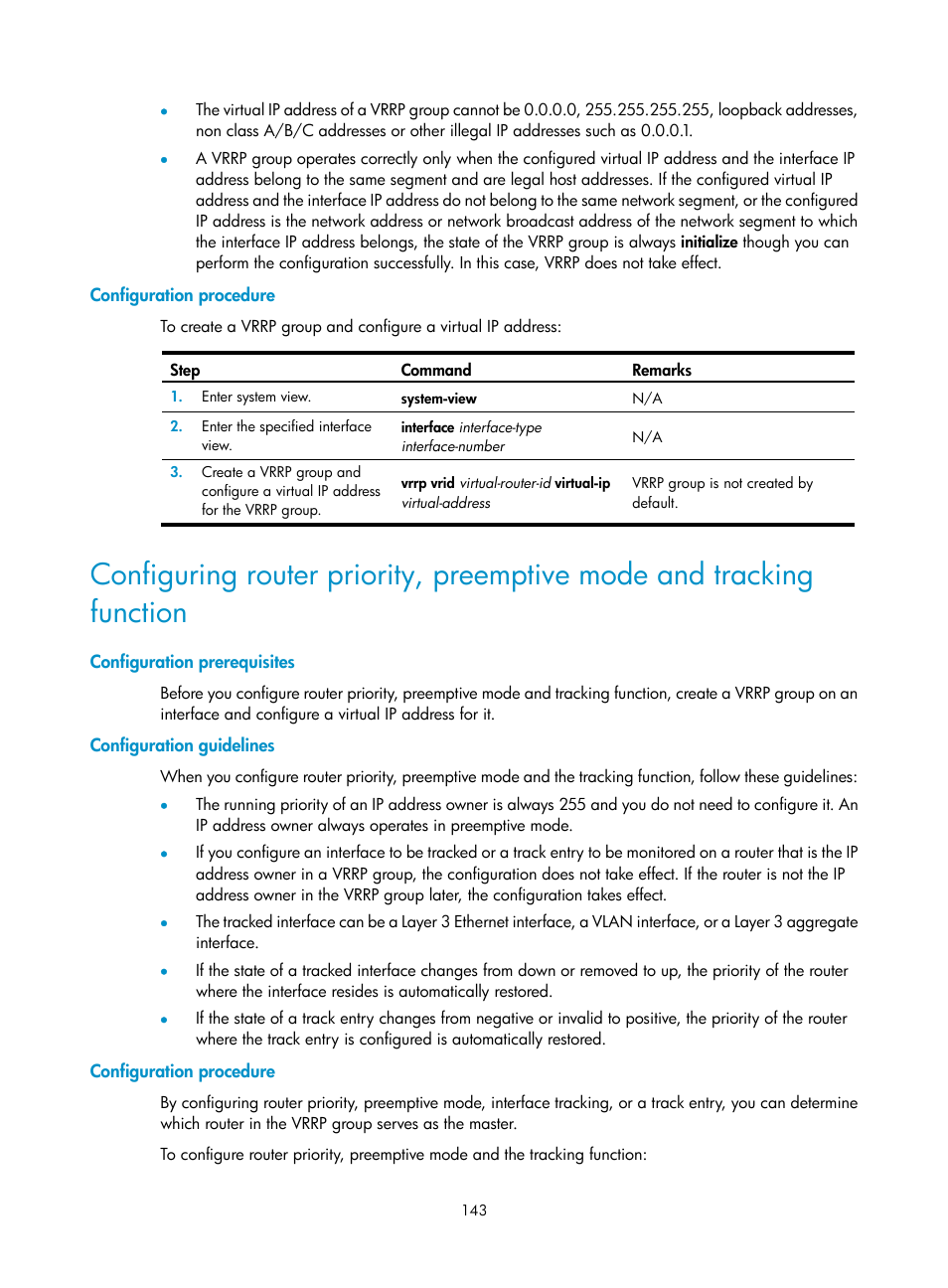 Configuration procedure, Configuration prerequisites, Configuration guidelines | H3C Technologies H3C S12500 Series Switches User Manual | Page 154 / 241