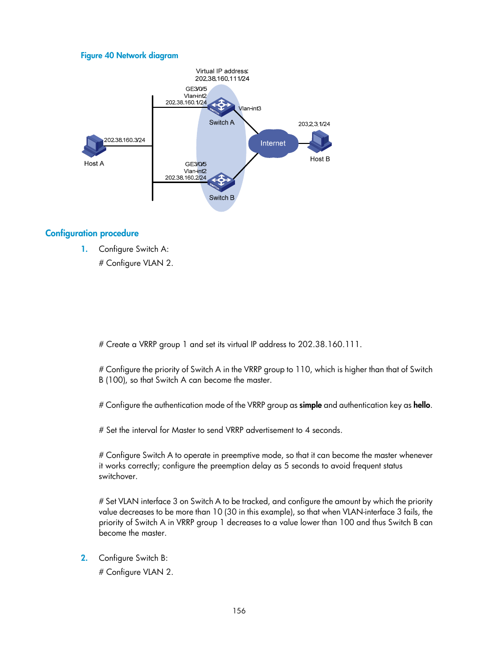 Configuration procedure | H3C Technologies H3C S12500 Series Switches User Manual | Page 167 / 241