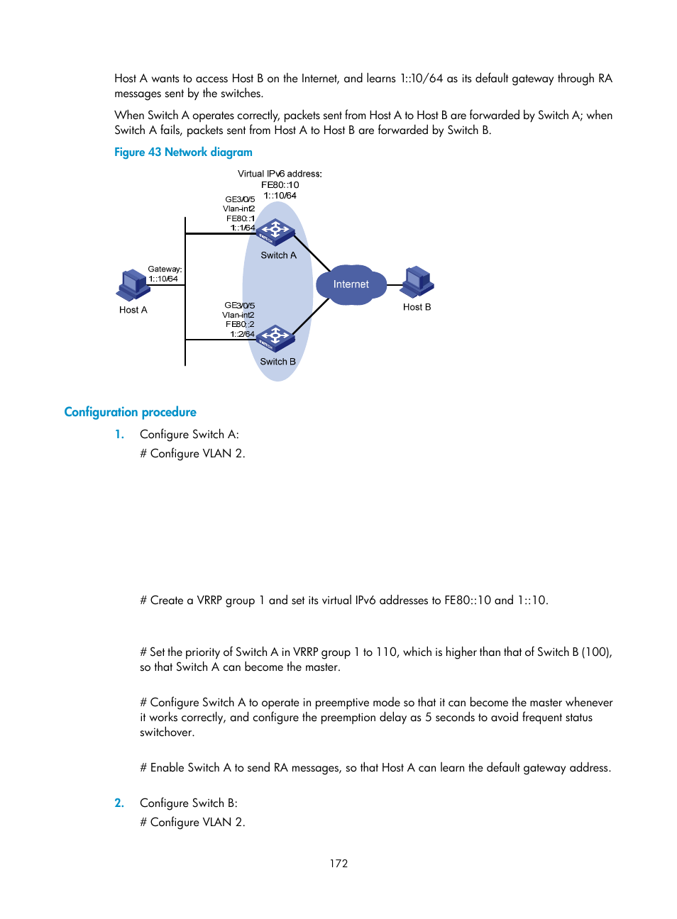 Configuration procedure | H3C Technologies H3C S12500 Series Switches User Manual | Page 183 / 241