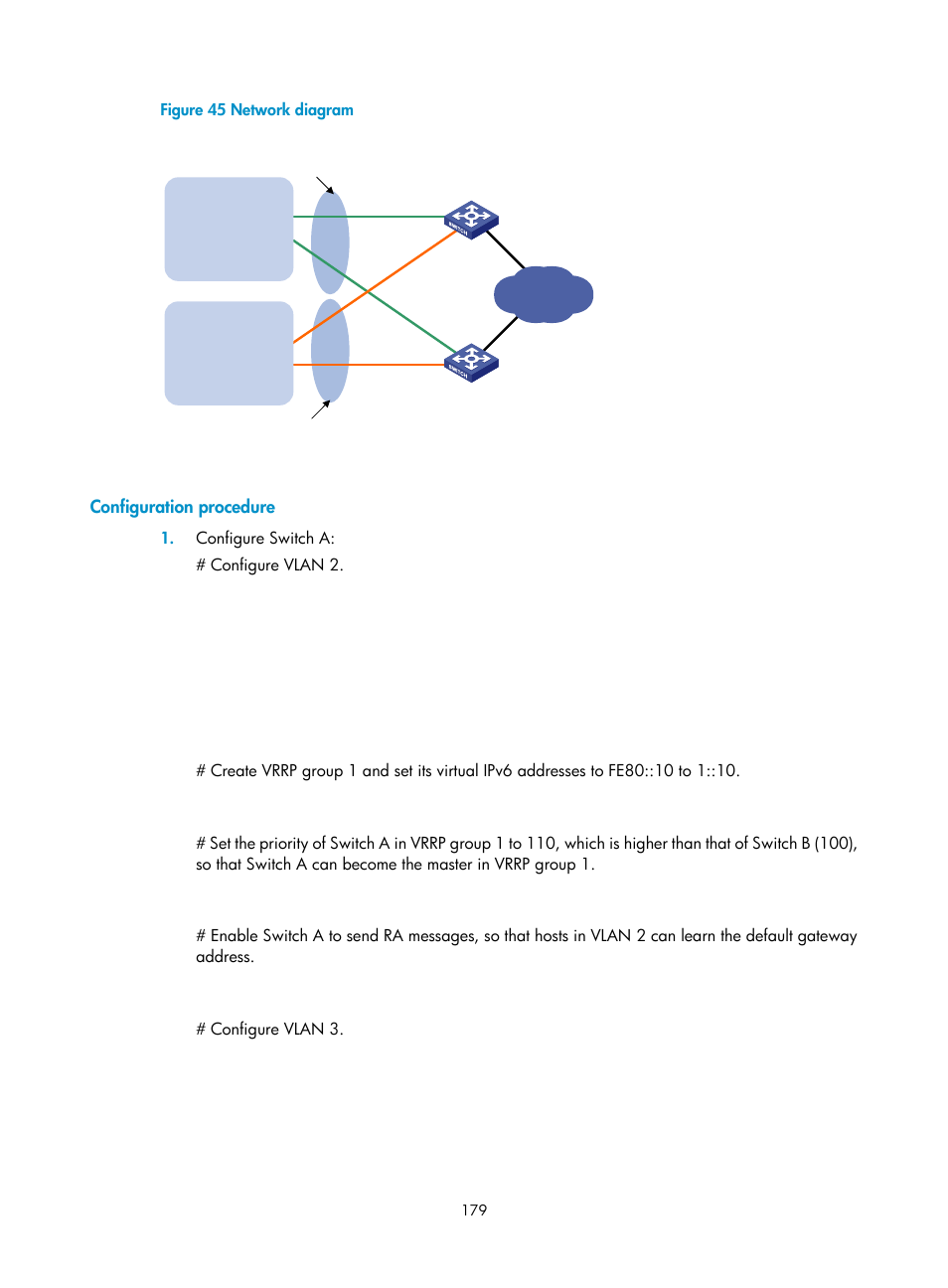 Configuration procedure | H3C Technologies H3C S12500 Series Switches User Manual | Page 190 / 241