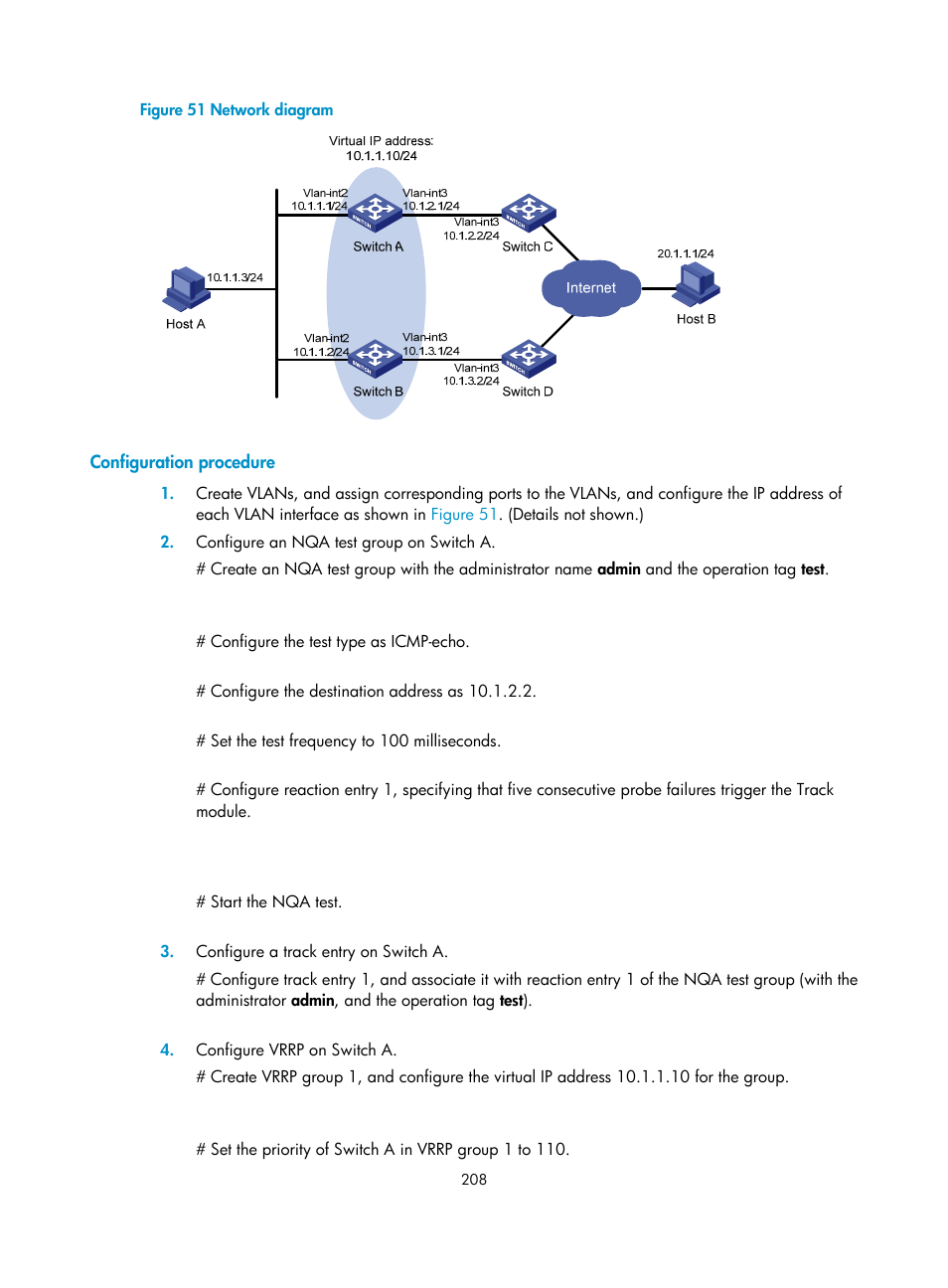 Configuration procedure | H3C Technologies H3C S12500 Series Switches User Manual | Page 219 / 241