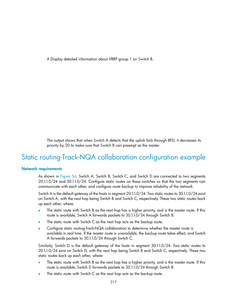 Network requirements | H3C Technologies H3C S12500 Series Switches User Manual | Page 228 / 241
