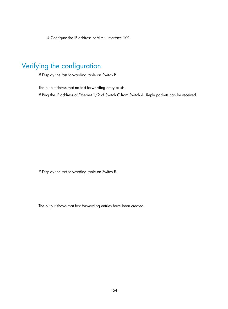 Verifying the configuration | H3C Technologies H3C S12500 Series Switches User Manual | Page 167 / 197
