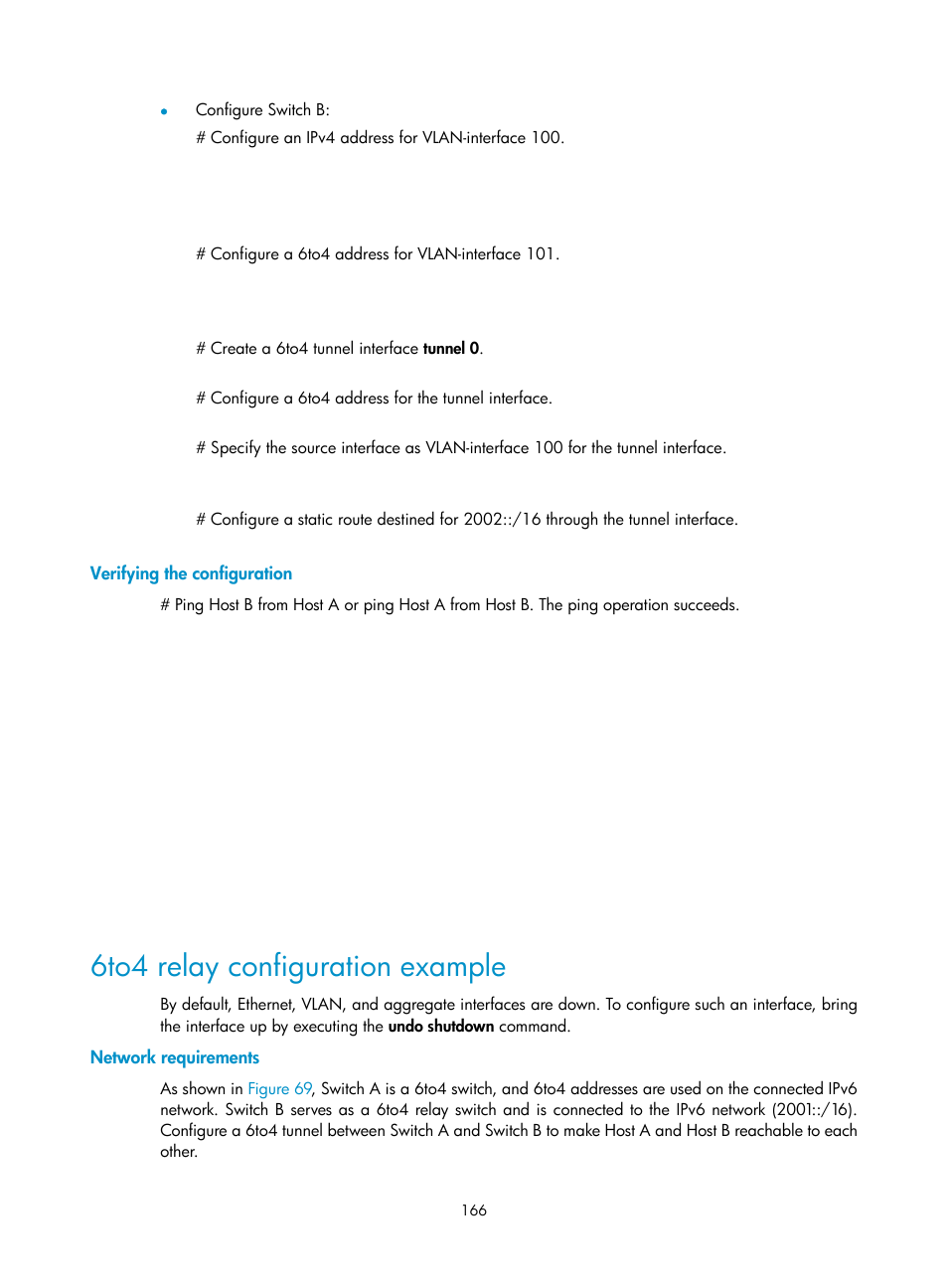 Setting the hop limit, Configuring parameters for ra messages, 6to4 relay configuration example | H3C Technologies H3C S12500 Series Switches User Manual | Page 179 / 197