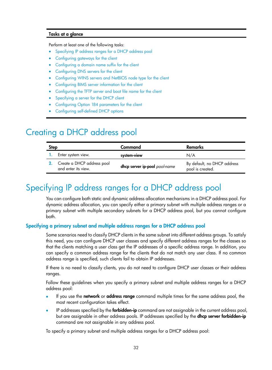 Dynamic ip address allocation process, Ip address lease extension, Creating a dhcp address pool | H3C Technologies H3C S12500 Series Switches User Manual | Page 45 / 197