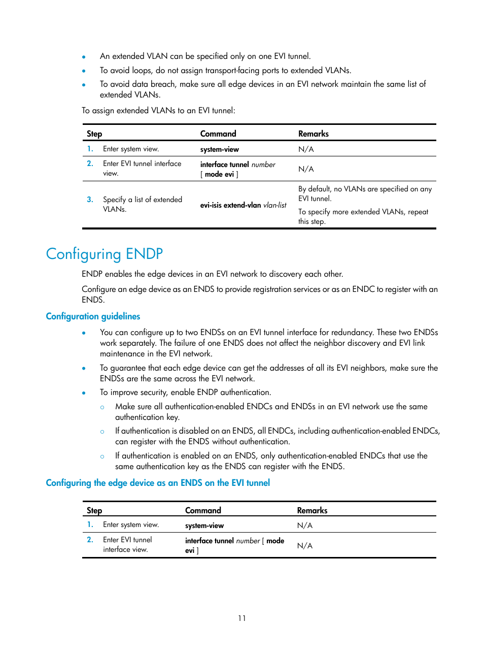 Configuring endp, Configuration guidelines, Selective flooding | Path mtu | H3C Technologies H3C S12500 Series Switches User Manual | Page 18 / 39