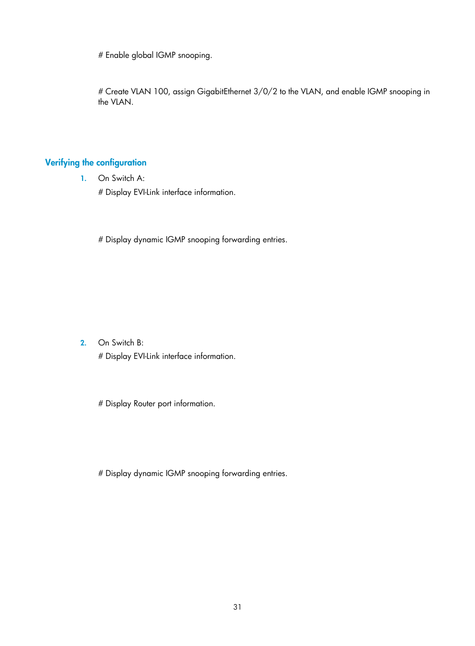 Verifying the configuration | H3C Technologies H3C S12500 Series Switches User Manual | Page 38 / 39