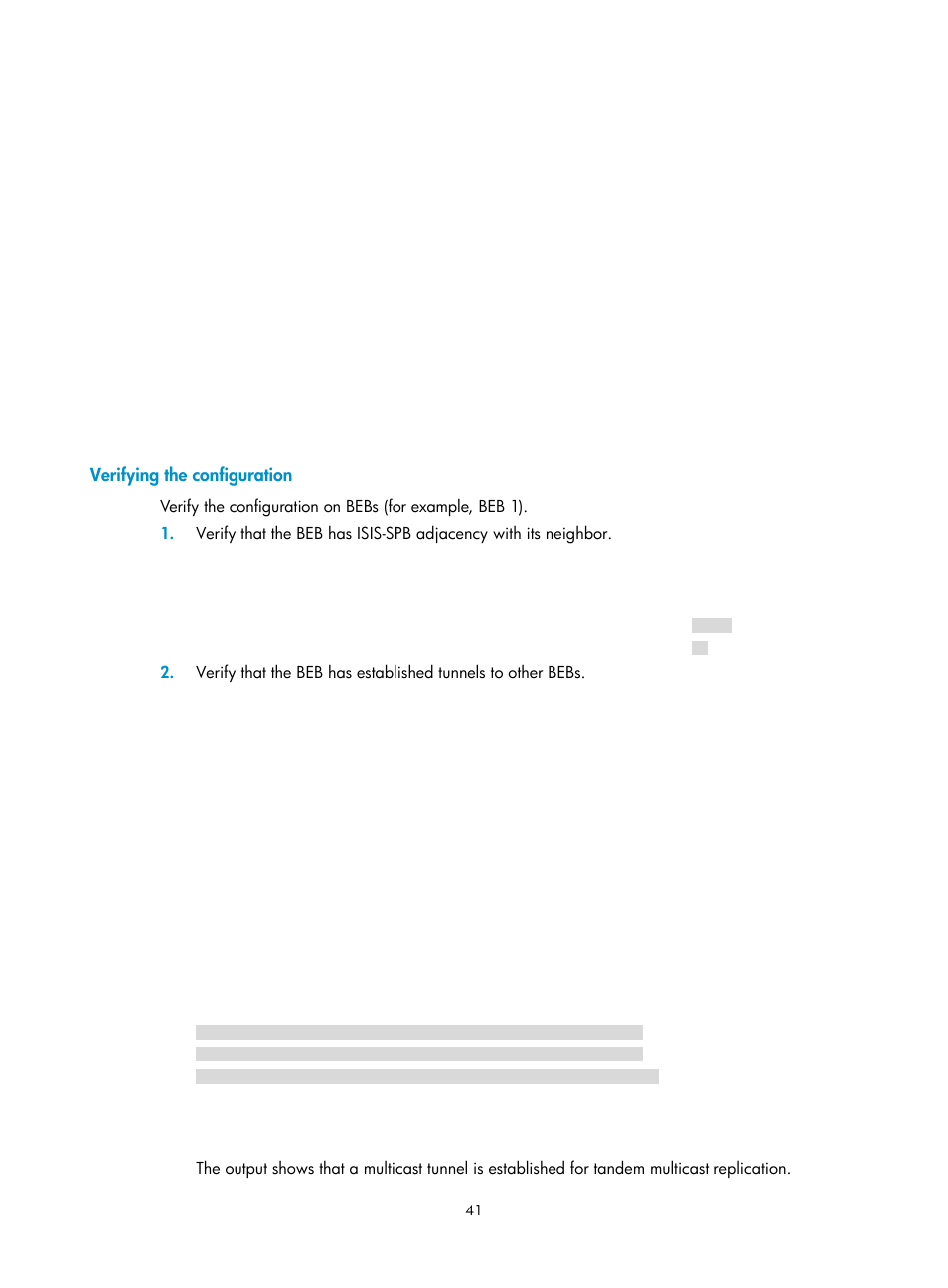 Verifying the configuration | H3C Technologies H3C S12500 Series Switches User Manual | Page 49 / 59