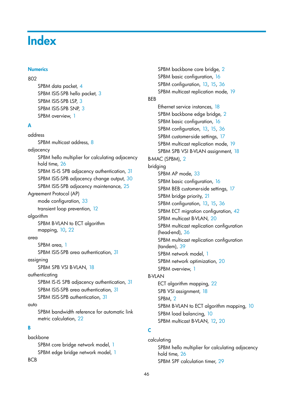 Index | H3C Technologies H3C S12500 Series Switches User Manual | Page 54 / 59