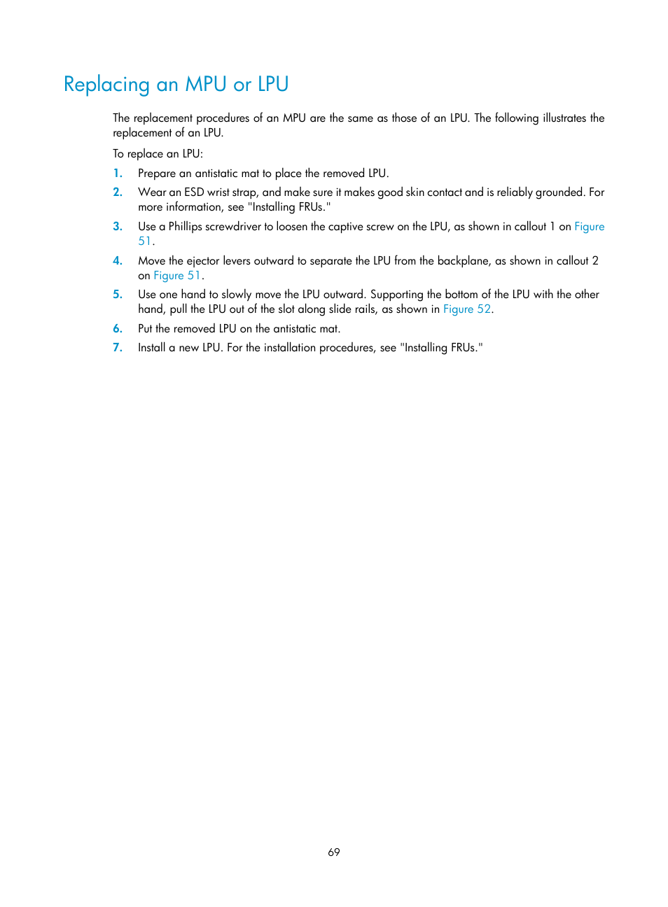 Replacing an mpu or lpu | H3C Technologies H3C S12500-X Series Switches User Manual | Page 77 / 162