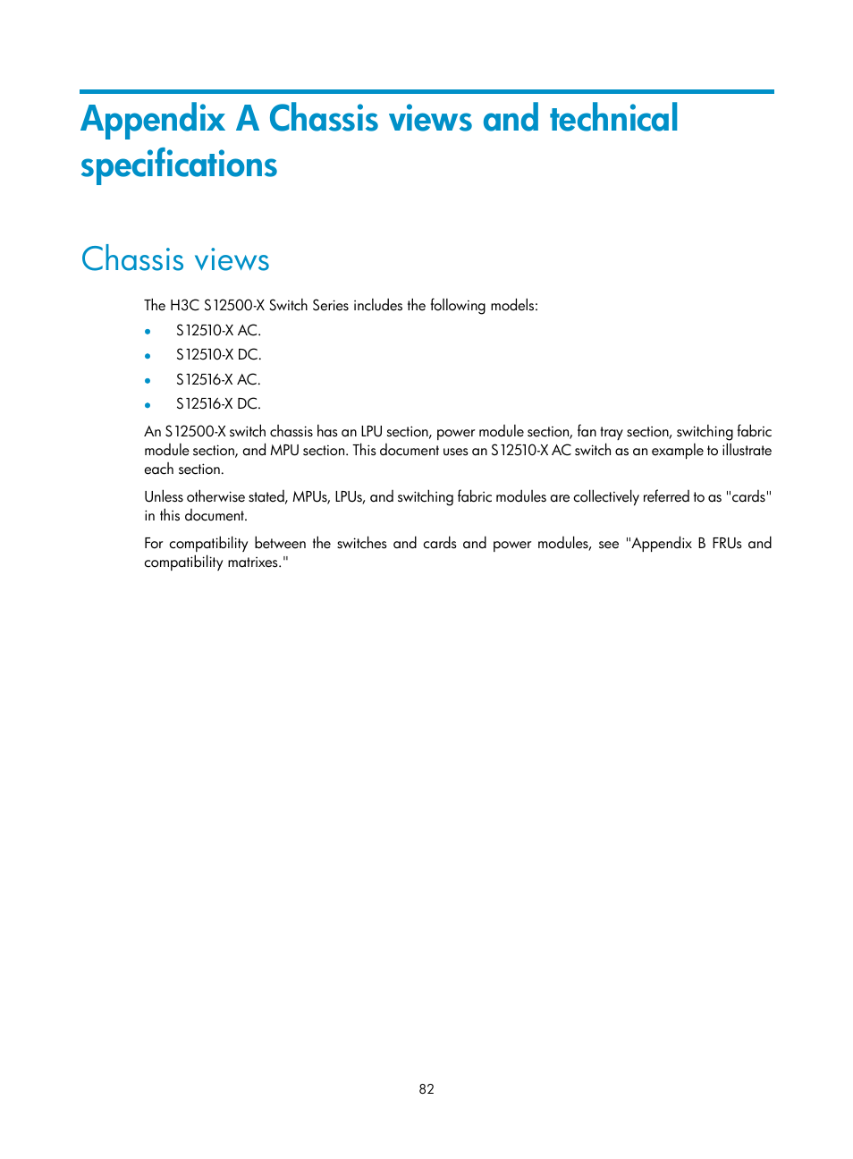 Chassis views | H3C Technologies H3C S12500-X Series Switches User Manual | Page 90 / 162