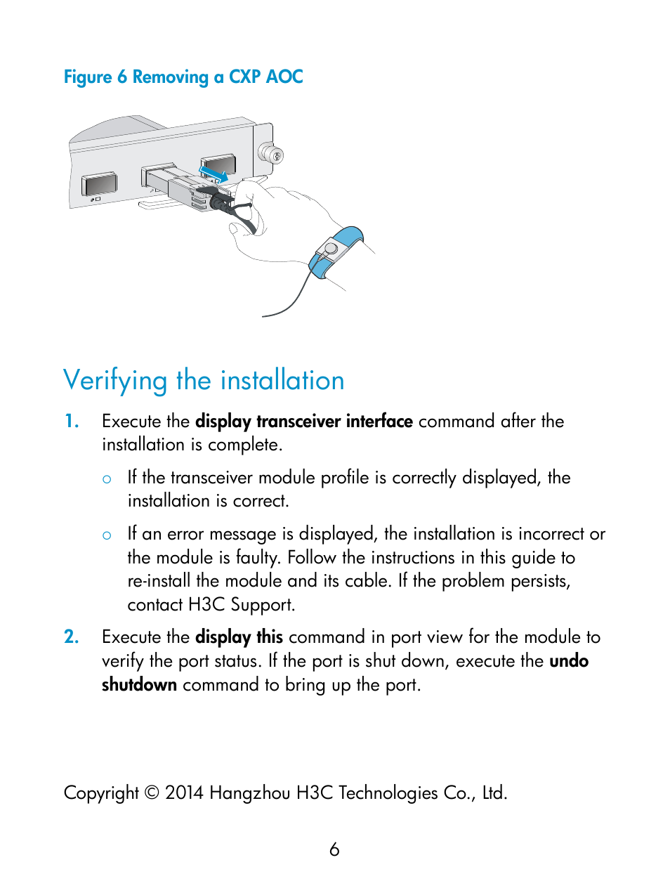 Verifying the installation | H3C Technologies H3C S12500-X Series Switches User Manual | Page 6 / 6