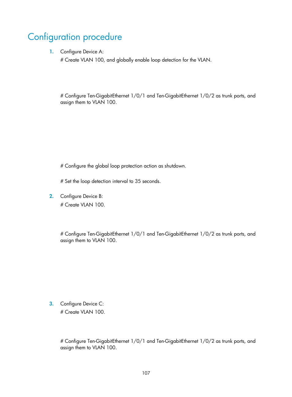 Configuration procedure | H3C Technologies H3C S12500-X Series Switches User Manual | Page 118 / 216