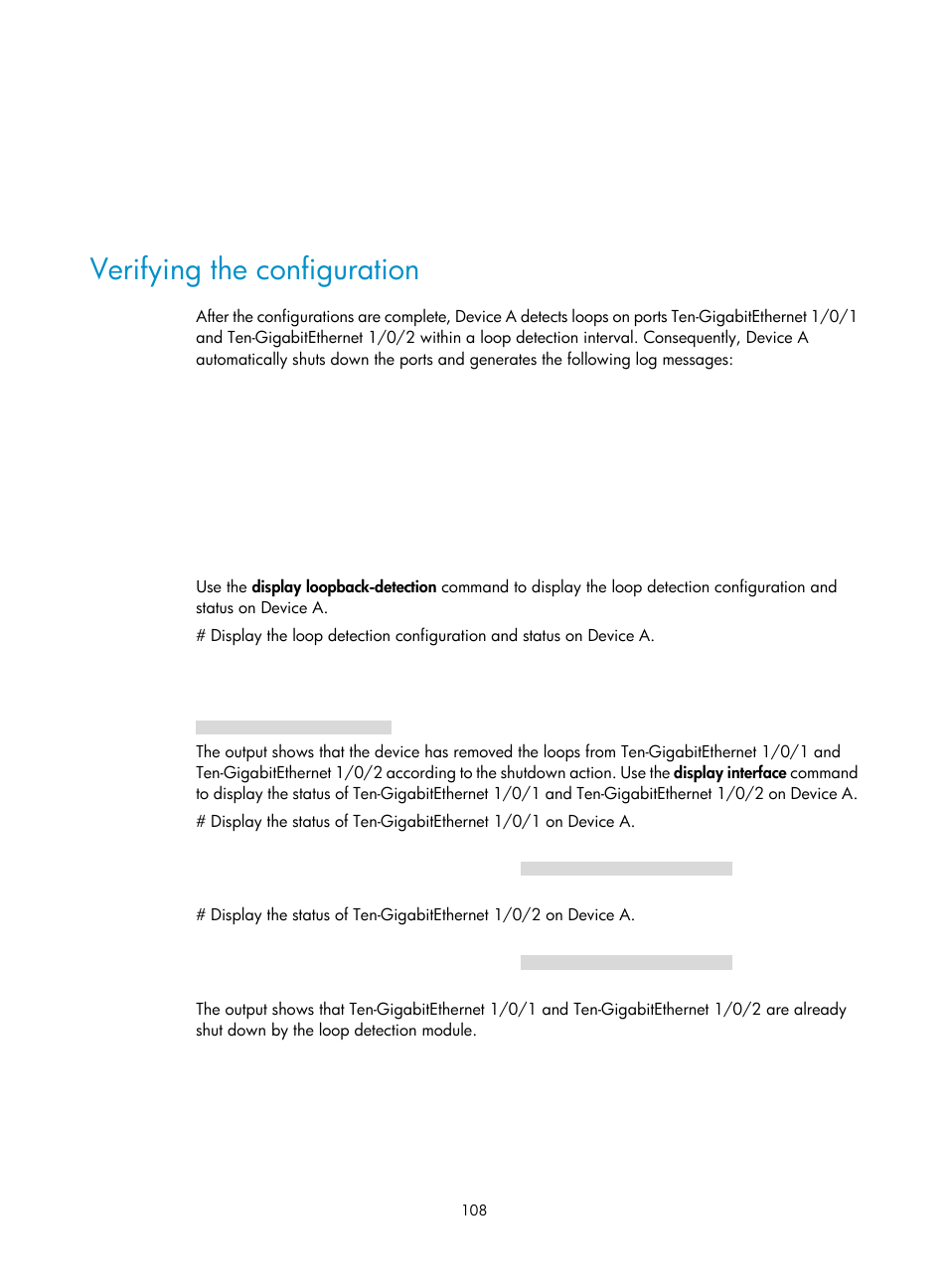 Verifying the configuration | H3C Technologies H3C S12500-X Series Switches User Manual | Page 119 / 216