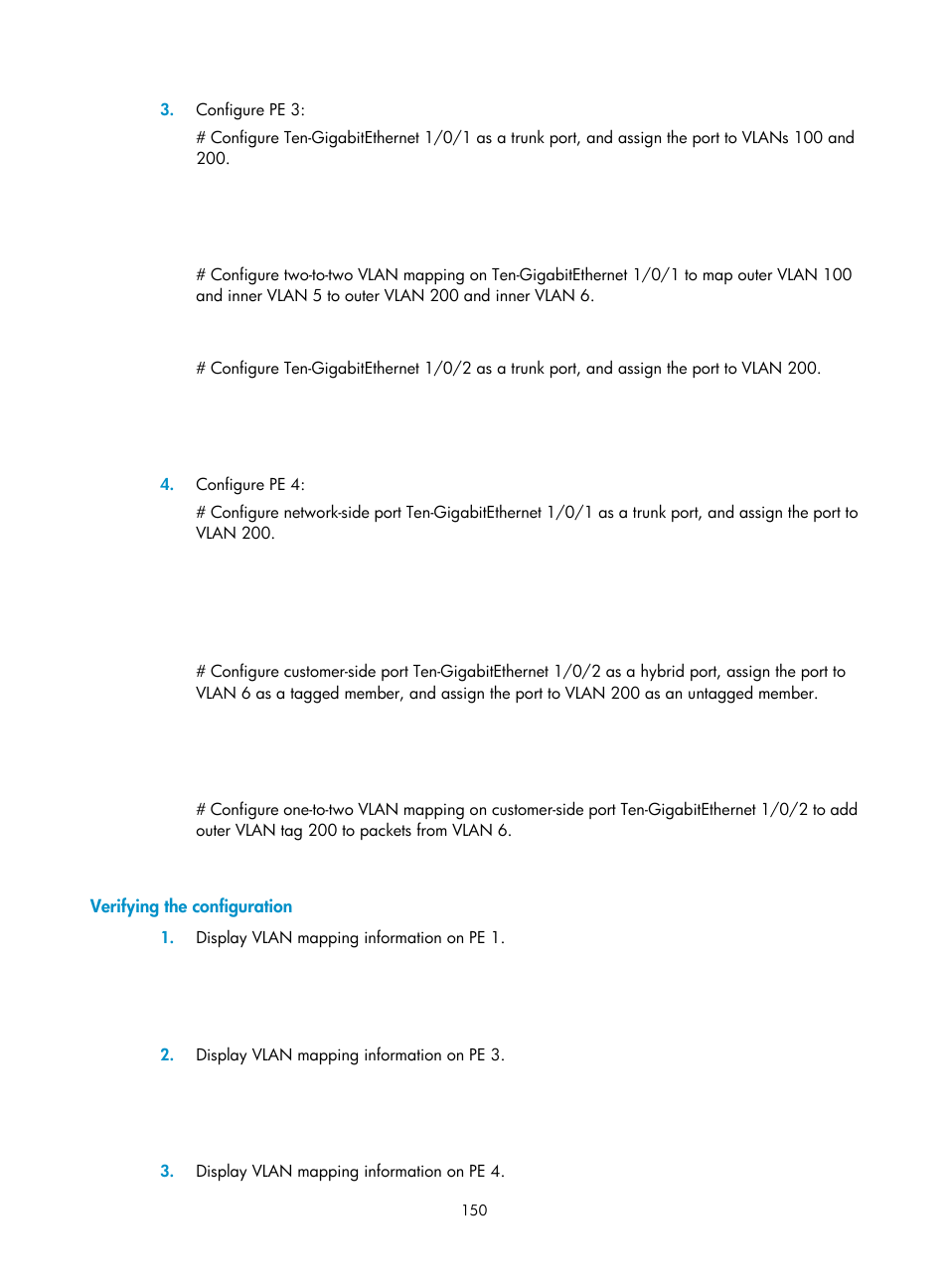 Verifying the configuration, Configuration procedure | H3C Technologies H3C S12500-X Series Switches User Manual | Page 161 / 216