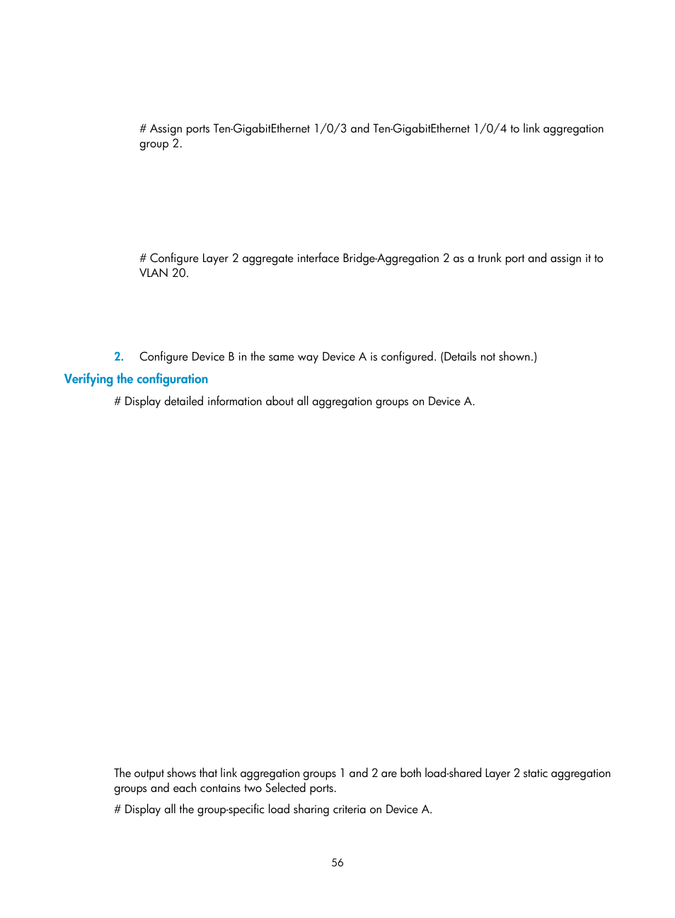 Verifying the configuration | H3C Technologies H3C S12500-X Series Switches User Manual | Page 67 / 216