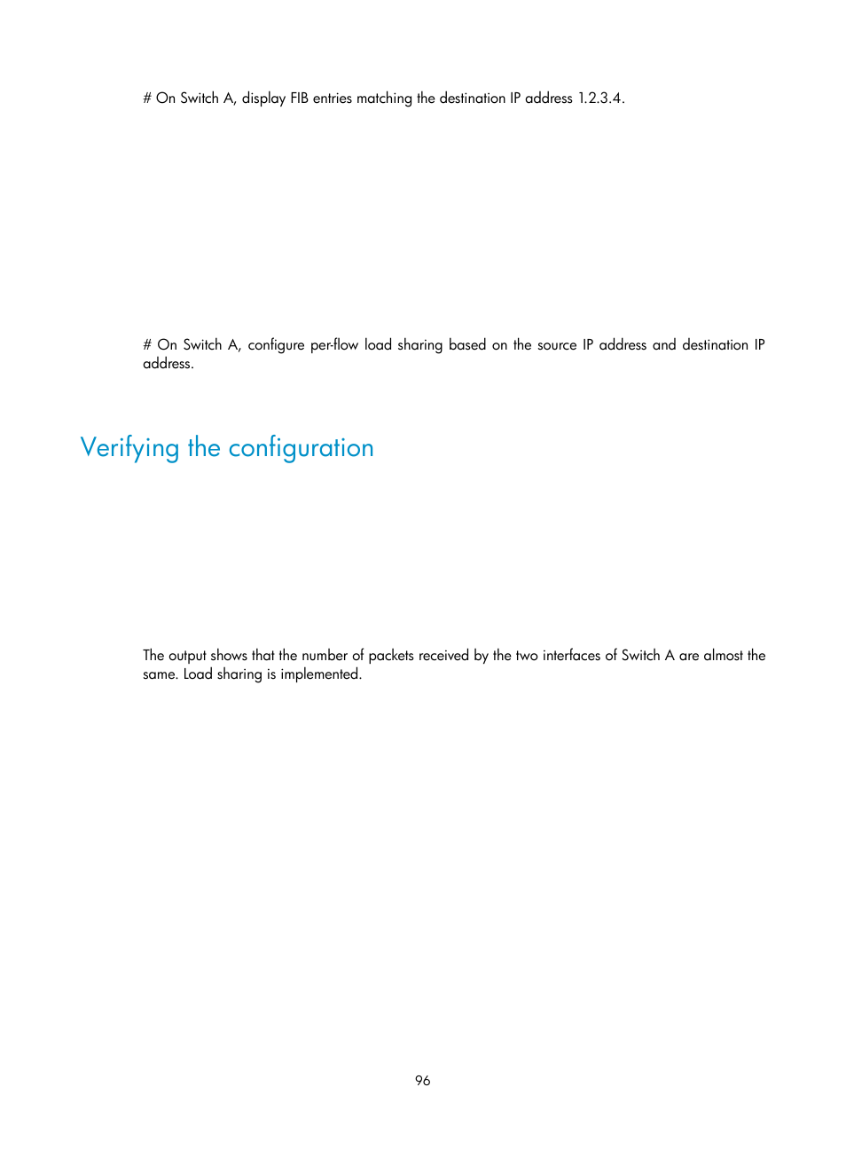 Verifying the configuration, Configuration procedure | H3C Technologies H3C S12500-X Series Switches User Manual | Page 107 / 206