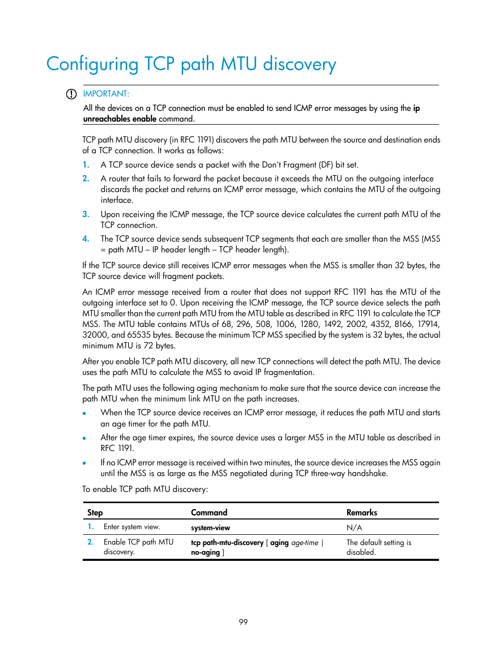 Configuring tcp path mtu discovery, Application of trusted and untrusted ports | H3C Technologies H3C S12500-X Series Switches User Manual | Page 110 / 206