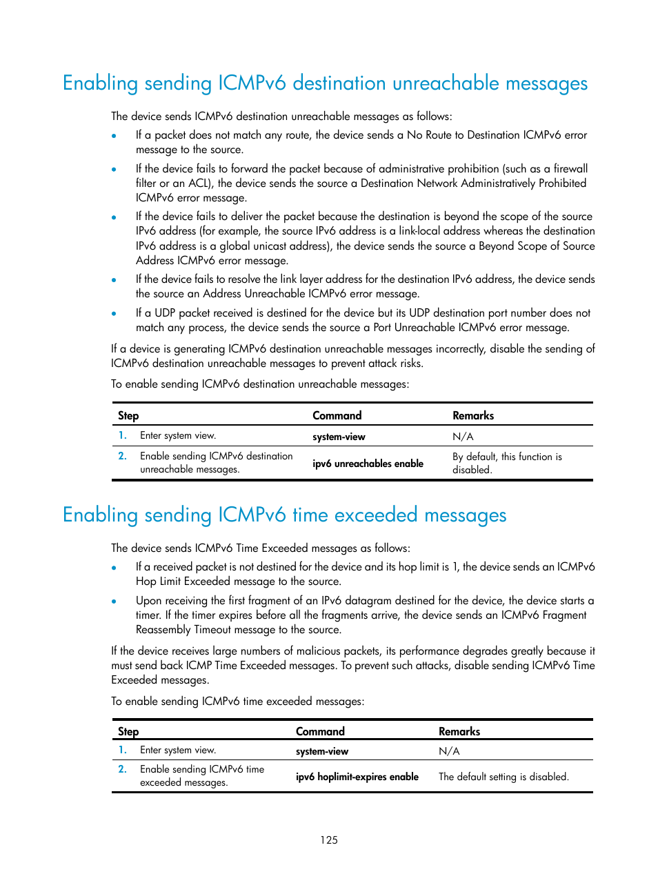 Enabling sending icmpv6 time exceeded messages, Configuring the dns trusted interface | H3C Technologies H3C S12500-X Series Switches User Manual | Page 136 / 206