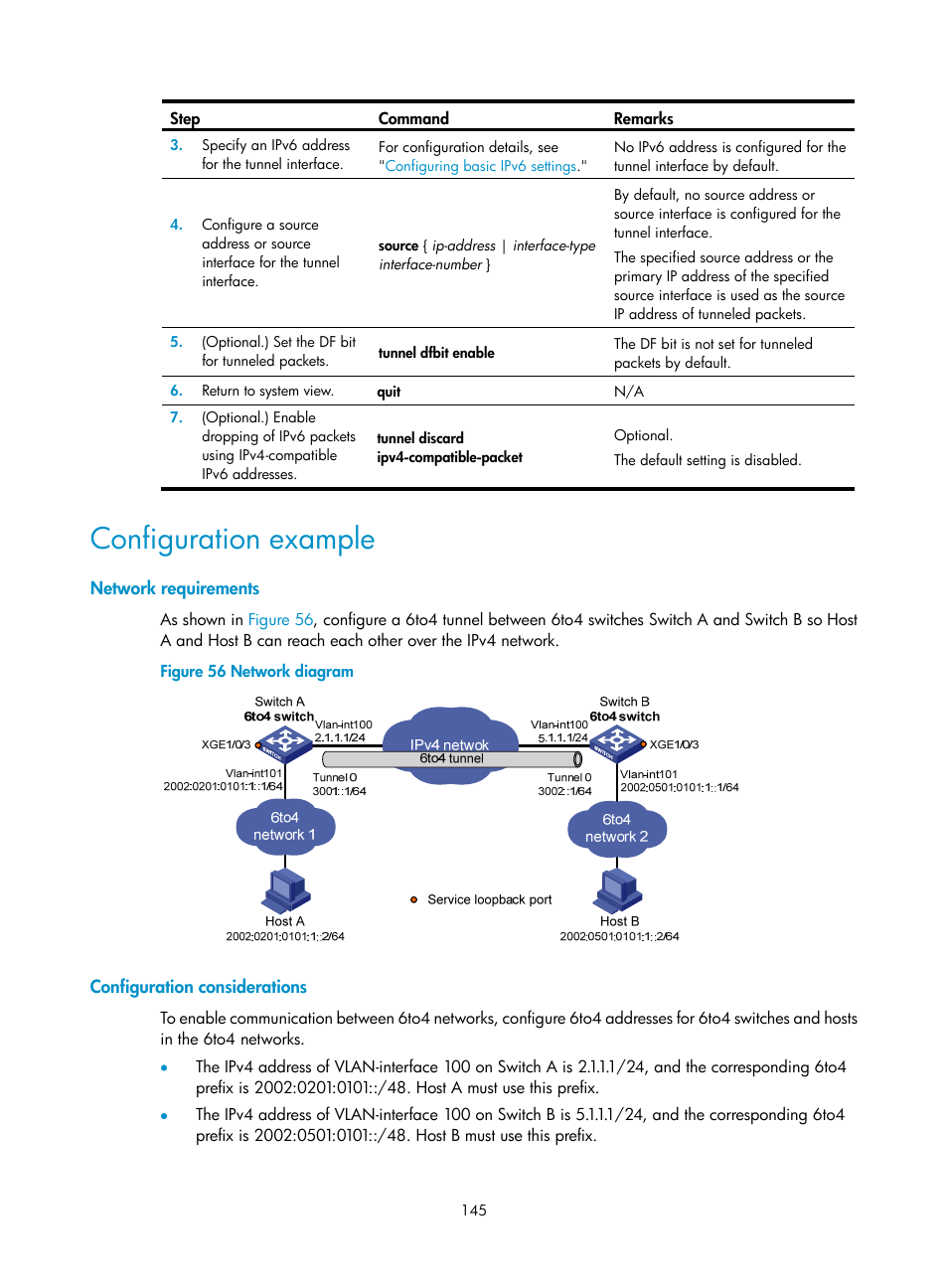 Configuration example, Network requirements, Configuration considerations | Verifying the configuration | H3C Technologies H3C S12500-X Series Switches User Manual | Page 156 / 206