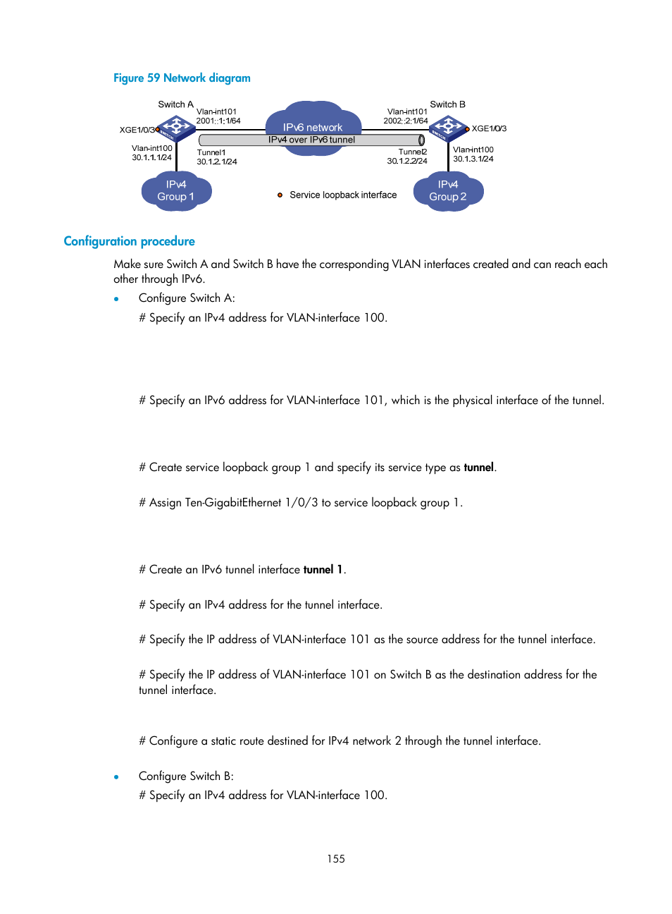 Configuration procedure, Disabling forwarding icmp fragments | H3C Technologies H3C S12500-X Series Switches User Manual | Page 166 / 206