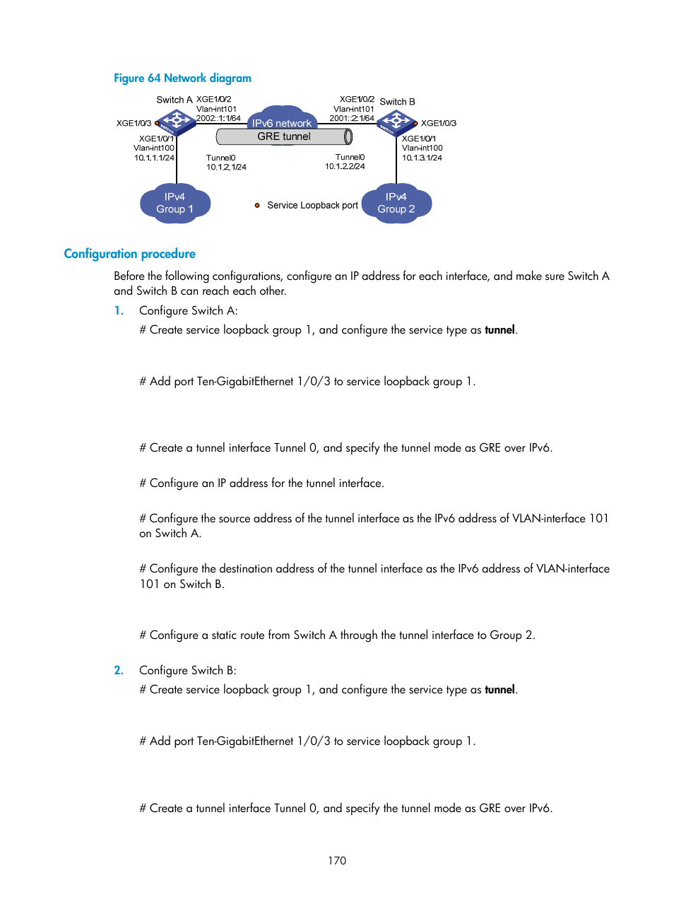 Configuration procedure | H3C Technologies H3C S12500-X Series Switches User Manual | Page 181 / 206