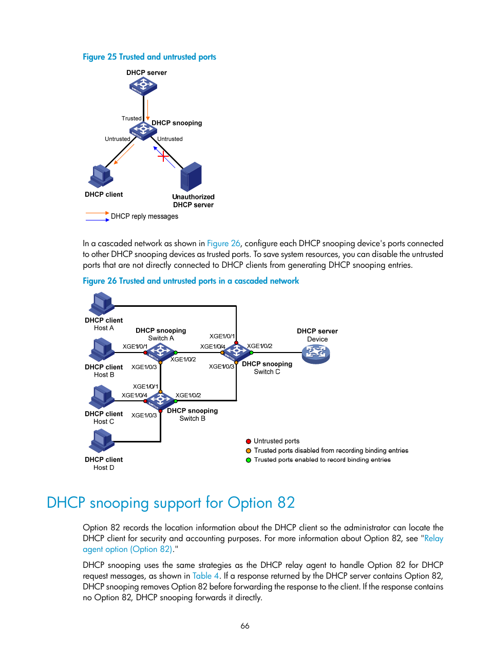 Dhcp snooping support for option 82, Static ip address assignment configuration example | H3C Technologies H3C S12500-X Series Switches User Manual | Page 77 / 206