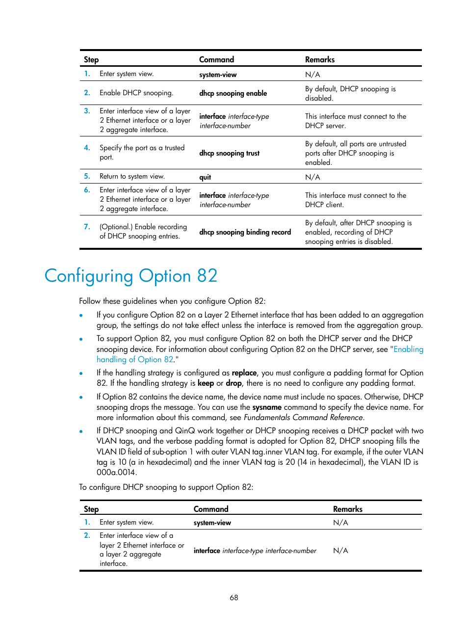 Configuring option 82 | H3C Technologies H3C S12500-X Series Switches User Manual | Page 79 / 206