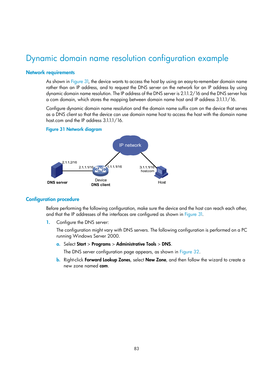 Network requirements, Configuration procedure, Configuring option 82 | H3C Technologies H3C S12500-X Series Switches User Manual | Page 94 / 206