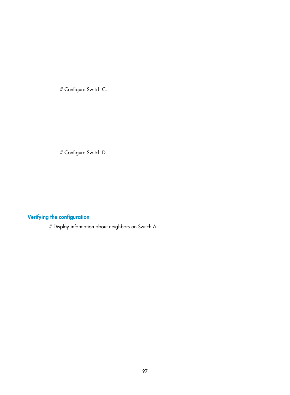 Configuring the nbma network type for an interface, Verifying the configuration | H3C Technologies H3C S12500-X Series Switches User Manual | Page 111 / 442