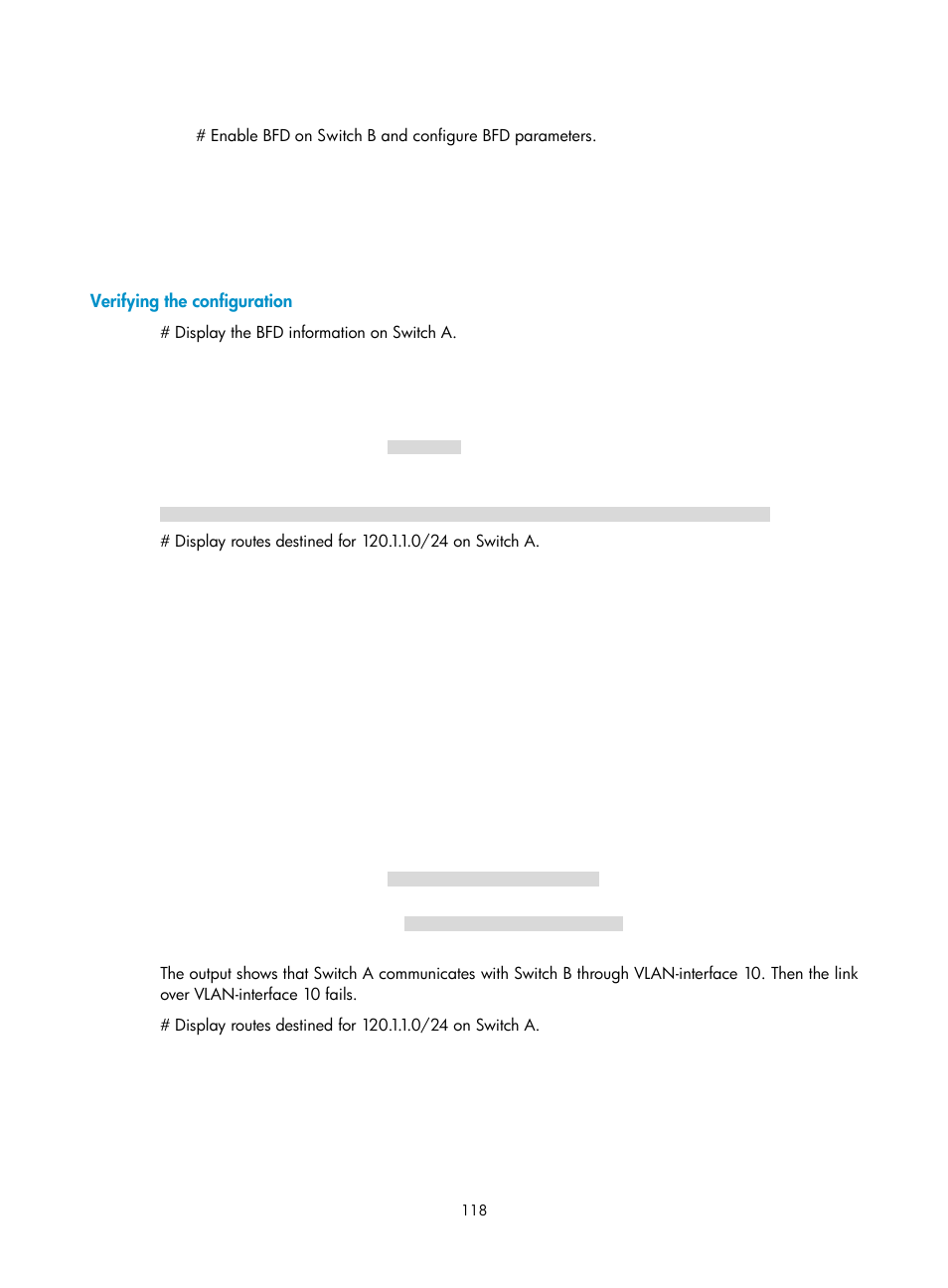 Enabling compatibility with rfc 1583, Verifying the configuration | H3C Technologies H3C S12500-X Series Switches User Manual | Page 132 / 442