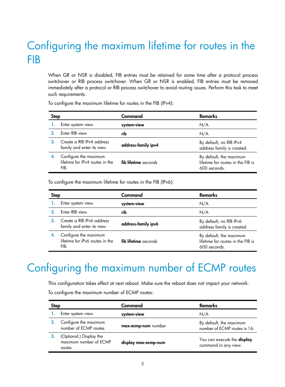 Configuring the maximum number of ecmp routes | H3C Technologies H3C S12500-X Series Switches User Manual | Page 19 / 442