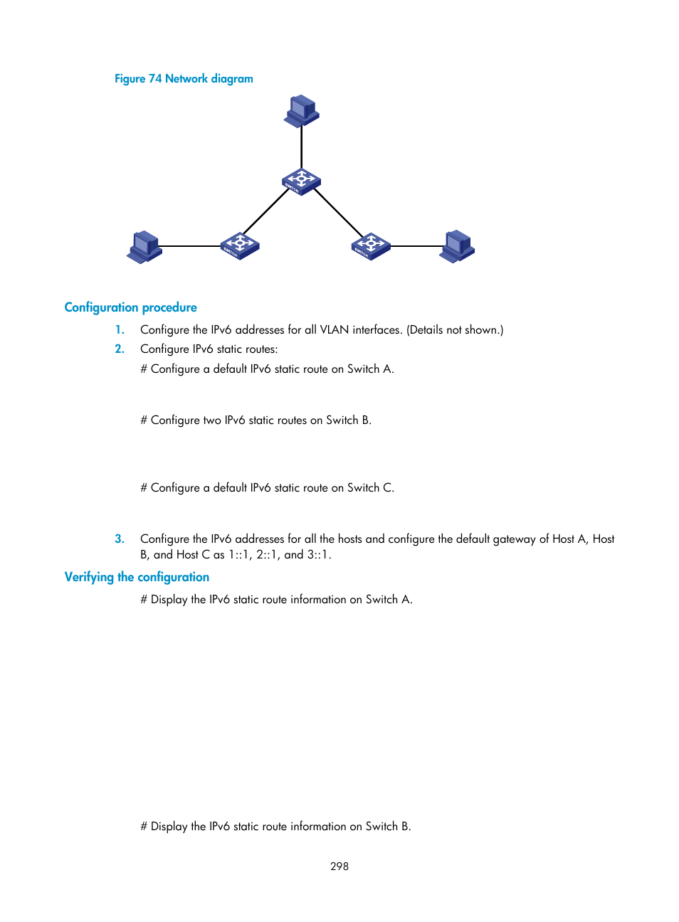 Configuration procedure, Verifying the configuration | H3C Technologies H3C S12500-X Series Switches User Manual | Page 312 / 442