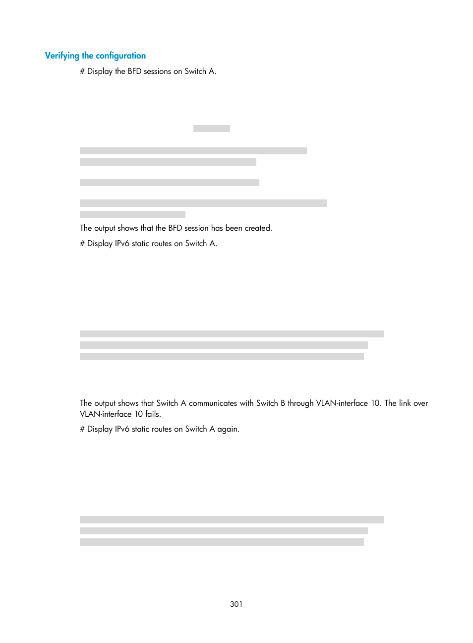 Verifying the configuration | H3C Technologies H3C S12500-X Series Switches User Manual | Page 315 / 442