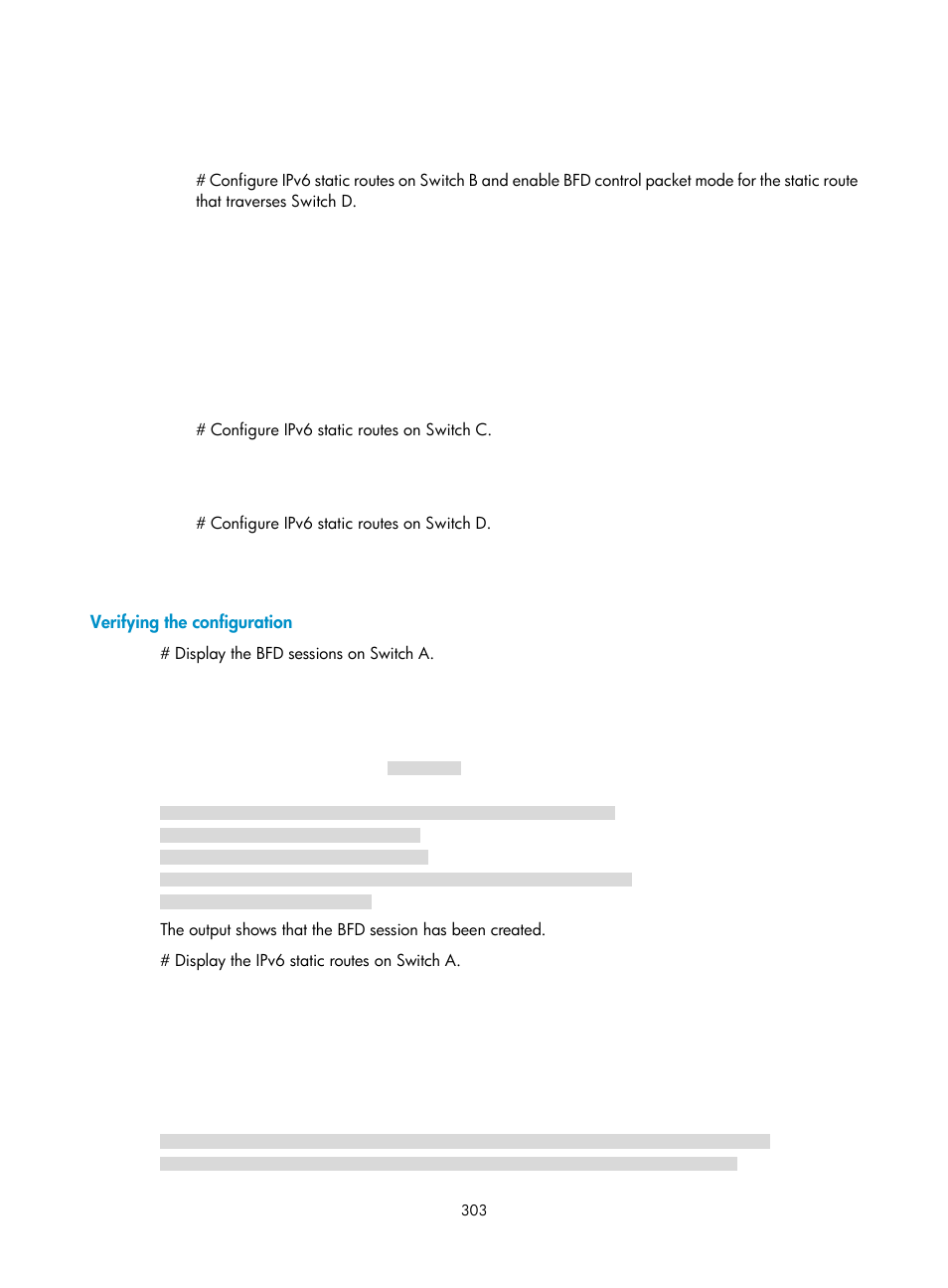 Enabling md5 authentication for bgp peers, Verifying the configuration | H3C Technologies H3C S12500-X Series Switches User Manual | Page 317 / 442